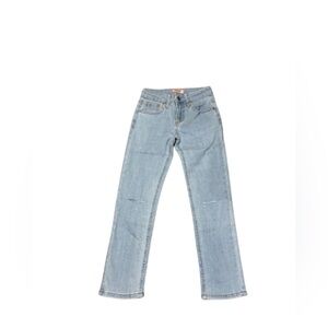 NWT Juicy Couture Girl’s Mid Rise Straight Knee Rip Light Acid Wash Size 8